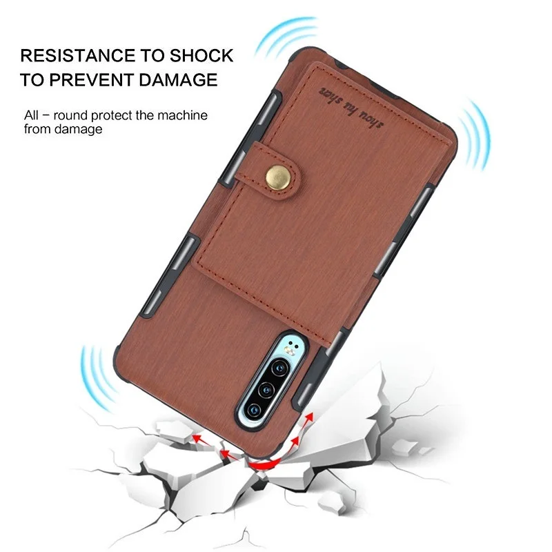 For Huawei P20 Pro Flip wallet Card slot Back cover P30 Anti-fall full protection case lite fundas | Мобильные телефоны и