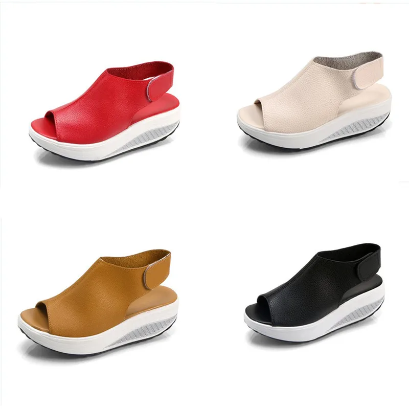 Women's sandals summer Brand Fashion wild Open Toe Solid Ladies Thick bottom Slippers Beach Slippers Casual Outdooor shoes 35-43