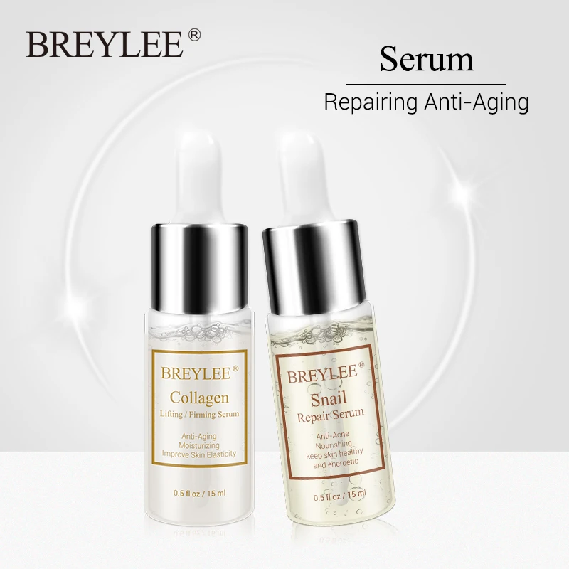 

BREYLEE Snail Face Serum Collagen Serum Repairing Lifting Firming Essence Hyaluronic Acid Moisturizing Anti-Aging Skin Care