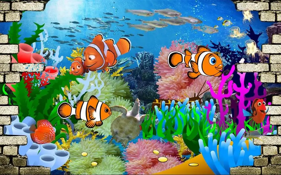 Пользовательские размеры 3d фото обои гостиная детская комната росписи океан