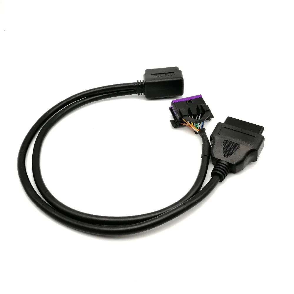 OBD2 16 Pin штекер двойной Женский Удлинительный кабель, OBD Y КАБЕЛЬ, адаптер OBD твердость провода для VW, AU-DI