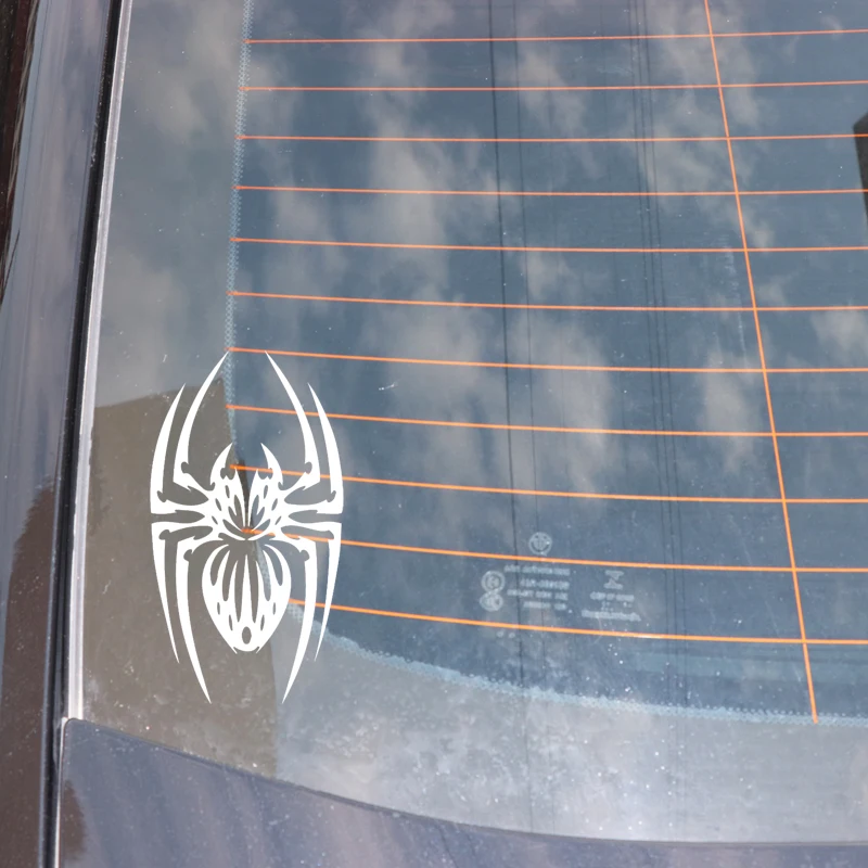 

YJZT 8.9CM*16.4CM Spider Decoration Pattern Car Sticker Vinyl Decal Bumper Accessories Black/Silver C4-2802