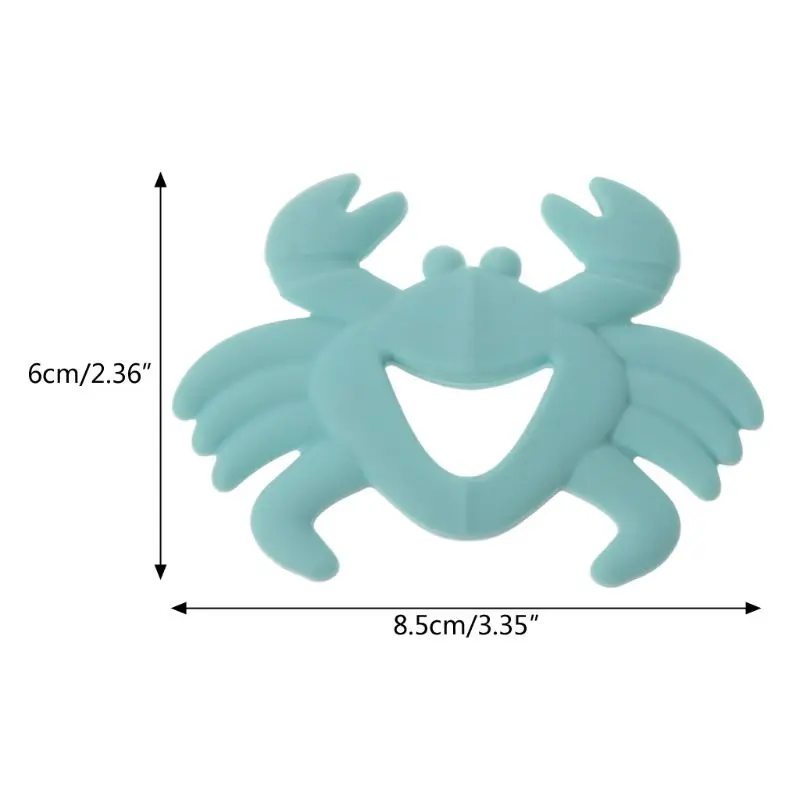 

Baby Crab Shape Teether Chew Charms Baby Teething Teeth Gift Toys Baby Silicone Bead Teether