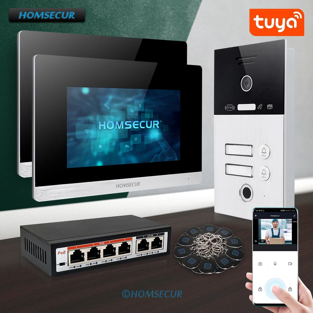 HOMSECUR 7 &quotWLAN IP RJ 45 видеодомофон для видеодомофона 1.0MP + запись и снимок BC131IP 2S BM716IP