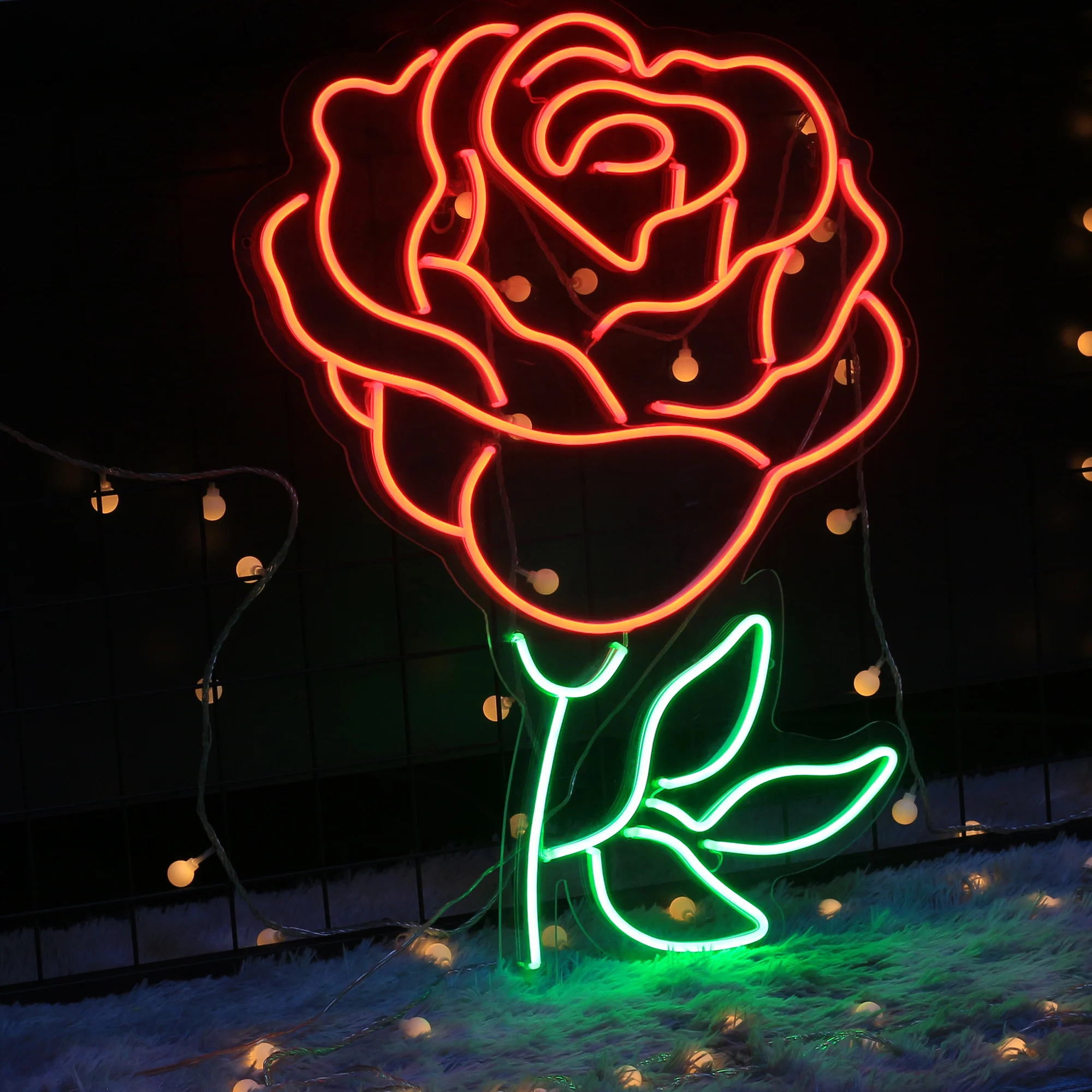 LED Neon Light Sign Lamp Rose Visual Neon Wall Lights Night Lamp for Room Holiday Party Decor Cool Birthday Christmas Gift