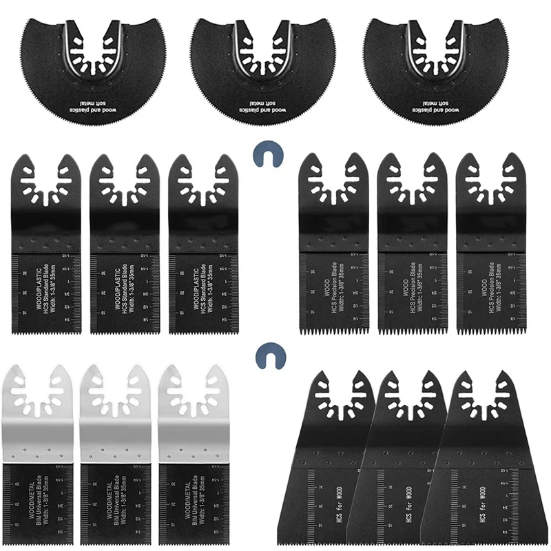 

17 шт. Осциллирующий Инструмент лезвия, универсальный колеблющихся пилы, деревянных поверхностях-лезвие для многофункционального инструме...