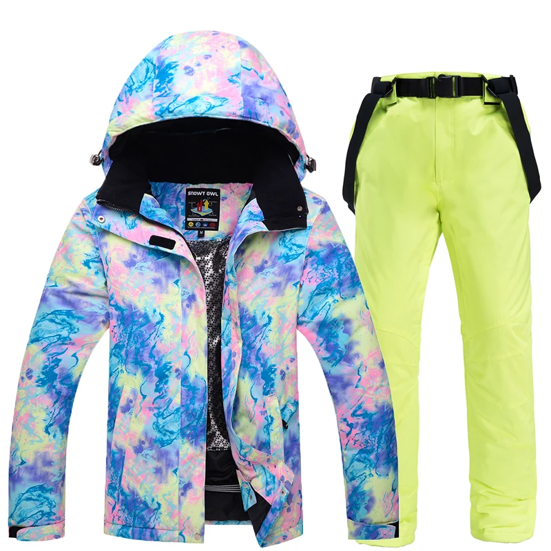 Новые лыжные костюмы женские модели корейских зимних лыжных шпона двухбортный