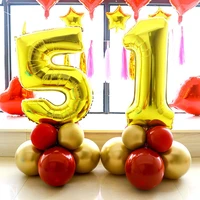 32 inch big foil birthday balloons air helium number balloon arch happy birthday party decorations kids gold figures ballon baby