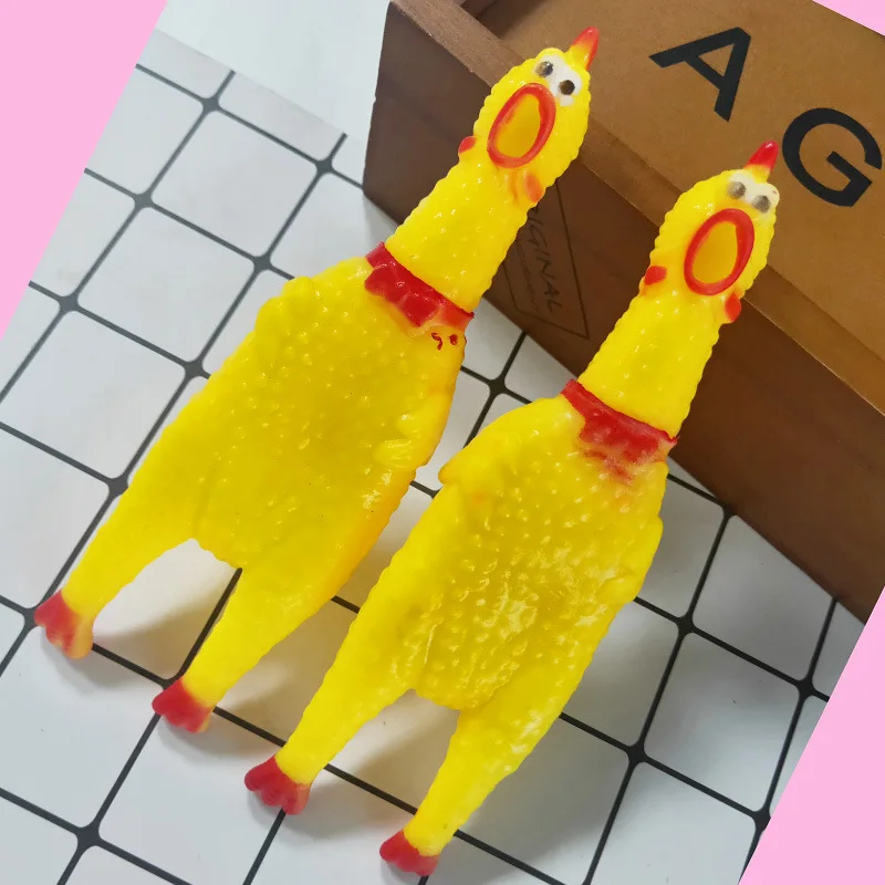 

1pcs Hot Sell Screaming Chicken Pets Dog Toys Squeeze Squeaky Sound Toy Safety Rubber For Dogs Molar Chew Toys