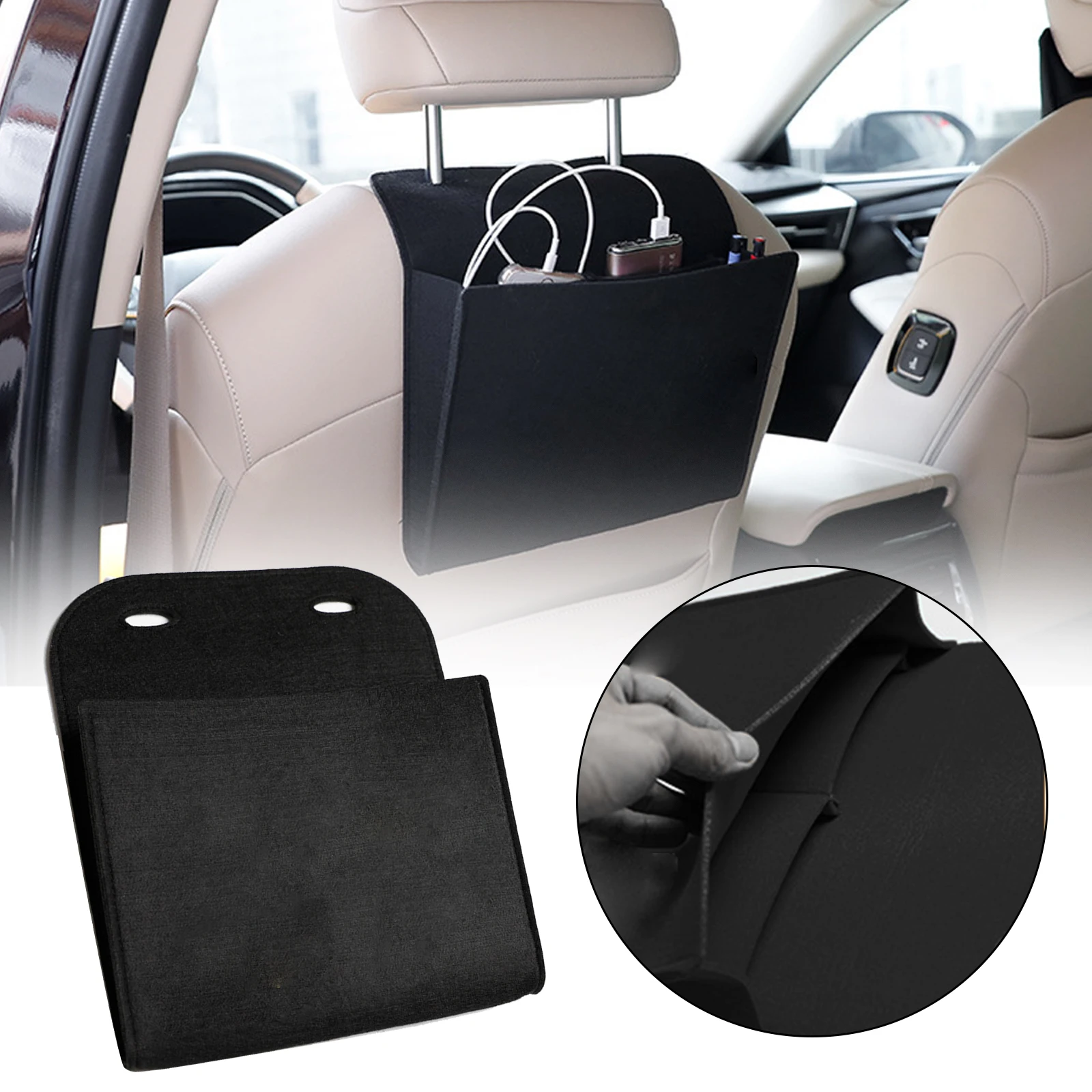 

Felt Car Seat Back Organizer Storage Bag Multi-function Pocket Universal Holder Car-styling Product Interior Auto Accessories