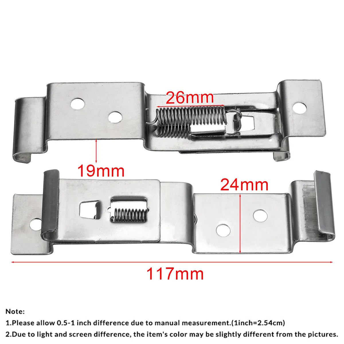 

2Pcs European EU Stainless Steel Car Number License Plate Frame Holder Bracket Rack For Camper Trailer Truck Clips Cover Spring