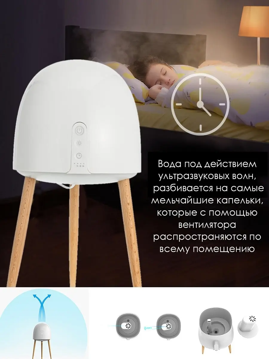 Ультразвуковой увлажнитель воздуха с ионизатором цвет белый 26 5х42 6х26 5 см Aromic AM-18 |