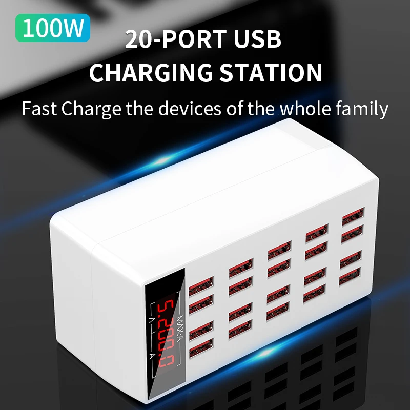 IHaitun 100 Вт Высокое 20 в 1 Мощность тире USB быстрое мульти зарядное устройство