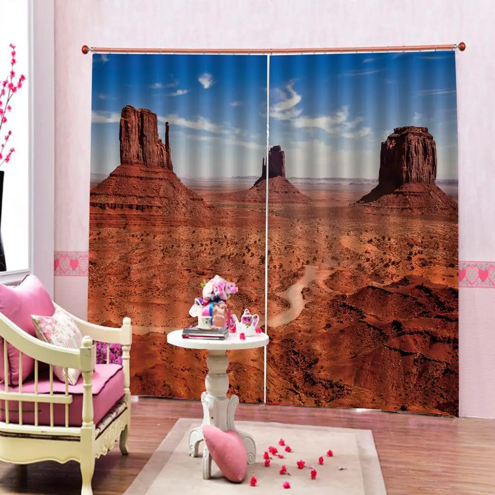 

Custom 3D Desert Curtain Creative Personalized Curtains For Living room bedroom Drapes Decor 2 Panels hooks