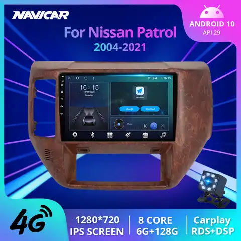 Автомагнитола NAVICAR, 2DIN, Android 2004, для Nissan патруль 2021-, GPS-навигация, стереоприемник, Bluetooth-плеер IGO