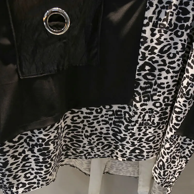 XITAO леопардовое платье с подолом женский модный пуловер Плиссированное