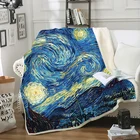 Одеяло с 3D-принтом Ван Гога, для детей и подростков, для женщин и мужчин, для путешествий, одеяло для взрослых