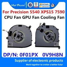 New original laptops CPU Fan heat sink Cooling fan GPU Fan For Dell Precision 5540 M5540 XPS15 7590 F01PX 0F01PX V9H8N 0V9H8N