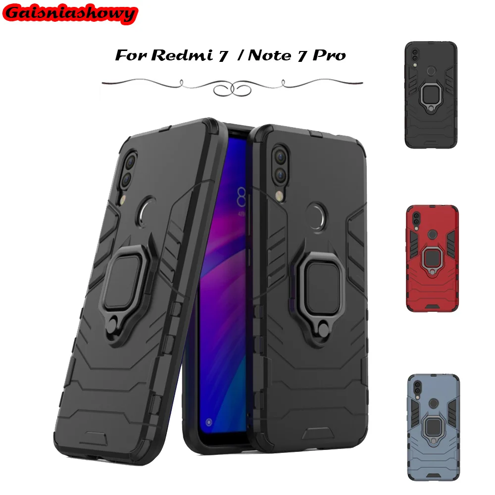 Защитный чехол для Xiaomi Redmi Note 7 Pro магнитный автомобильный держатель резина