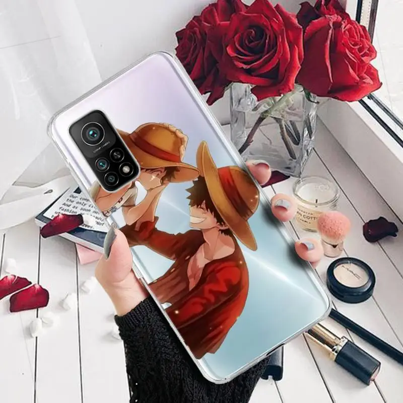 

Anime Luffy One Piece Phone Cases Transparent For Xiaomi 10T 11 Redmi Note 9 10 Pro Max 9s 8 Cover Coque