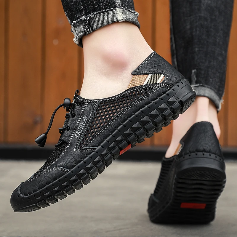 Basket Homme Summer Breathable Men Hiking Shoes Mesh Outdoor Man Sneakers Climbing Sport Shoes Quick-dry Water Walking Shoes