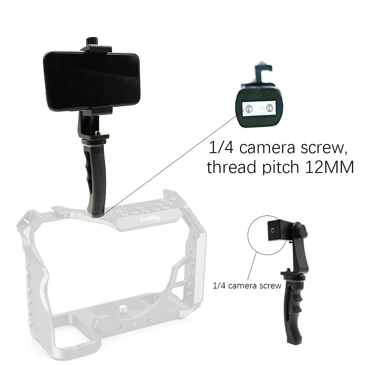 Противоскользящий держатель для смартфона с ручкой-стабилизатором сотового