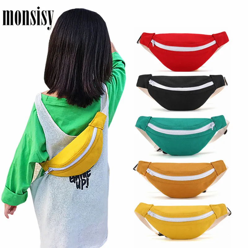 Детские холщовые поясные сумки Monsisy для мальчиков и девочек забавные детские