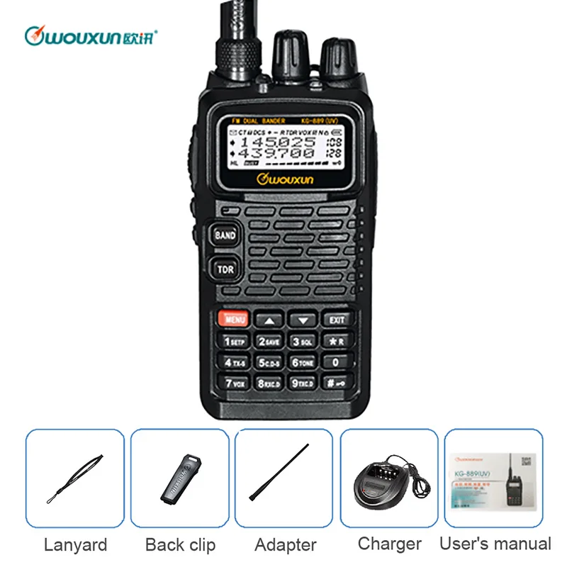 black Wouxun KG-889 иди и болтай Walkie Talkie S радиостанции VHF/UHF Водонепроницаемый двухполосный Любительское радио, Си-Би радиосвязь станции двухстороннее радио трансивер - Цвет: black