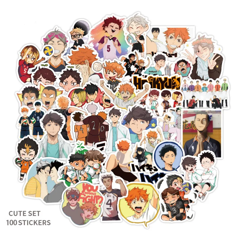

100 шт. аниме Haikyu! Наклейка ПВХ граффити переводная наклейка Shouyou Hinata скейтборд наклейка s для ноутбука чемодана Водонепроницаемая Автомобиль...