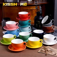 220ml high grade simple european style mug thick colored glaze ceramic espresso coffee cup sets cappuccino flower cups latte