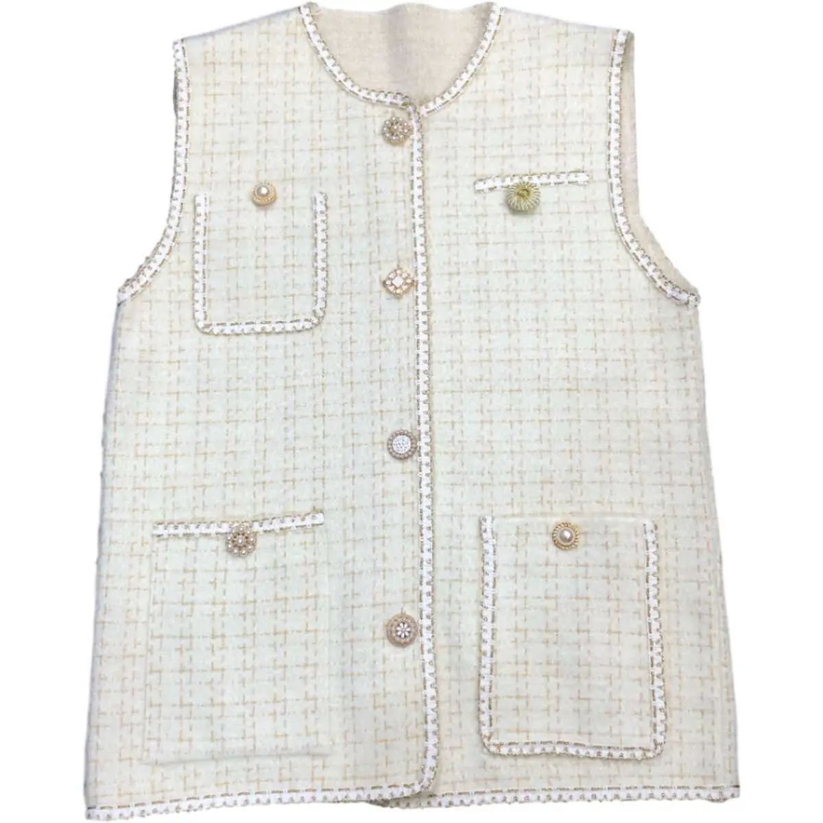 

Ms. Autumn And Winter Vest Outside The Ride Short Paragraph 2020 New Loose Solid Color Vest Waistcoat