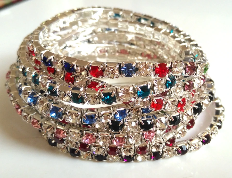 

20pcs TOP MIX Elastic Crystal CZ Bracelets Children Friendship Party Gift Girls Charm Zircon Wristbands Birthday Bag Fillers