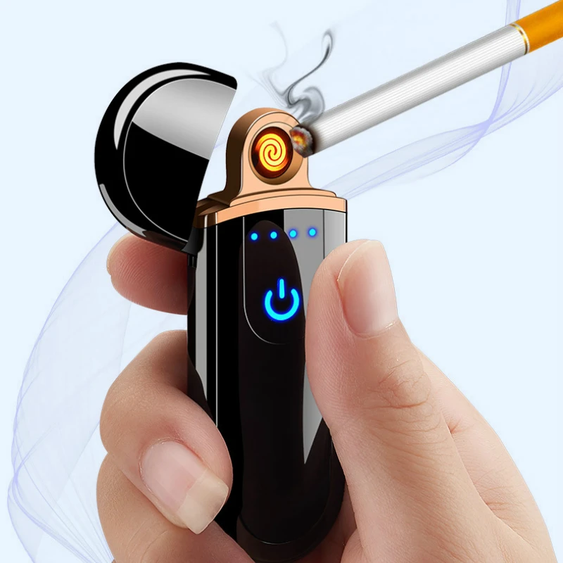 Мини электрическая зажигалка сенсорная тонкая электронная перезаряжаемая