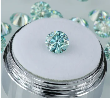 6 5 мм небесно голубой Круглый Муассанит отличный профессиональный поставщик