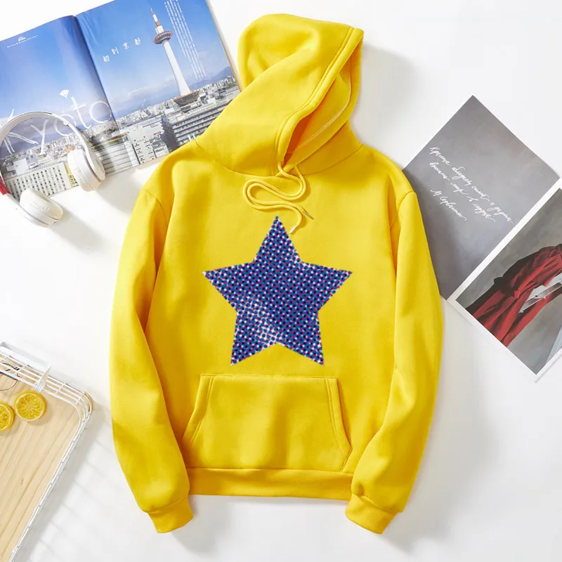 Новинка 2020 толстовка с капюшоном на весну и осень принтом пентаграммы длинным