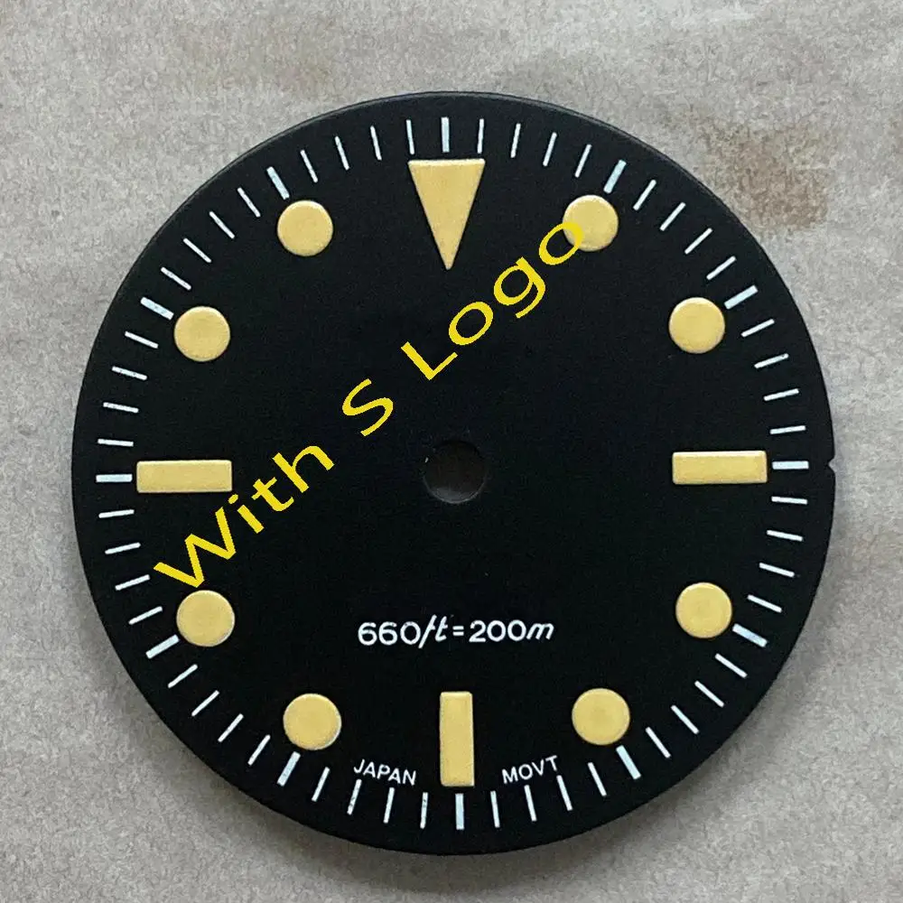

Dial marker no date 28.5mm dial improvement black dial green luminous SKX007 and more Suitable for Japanese NH35 movement