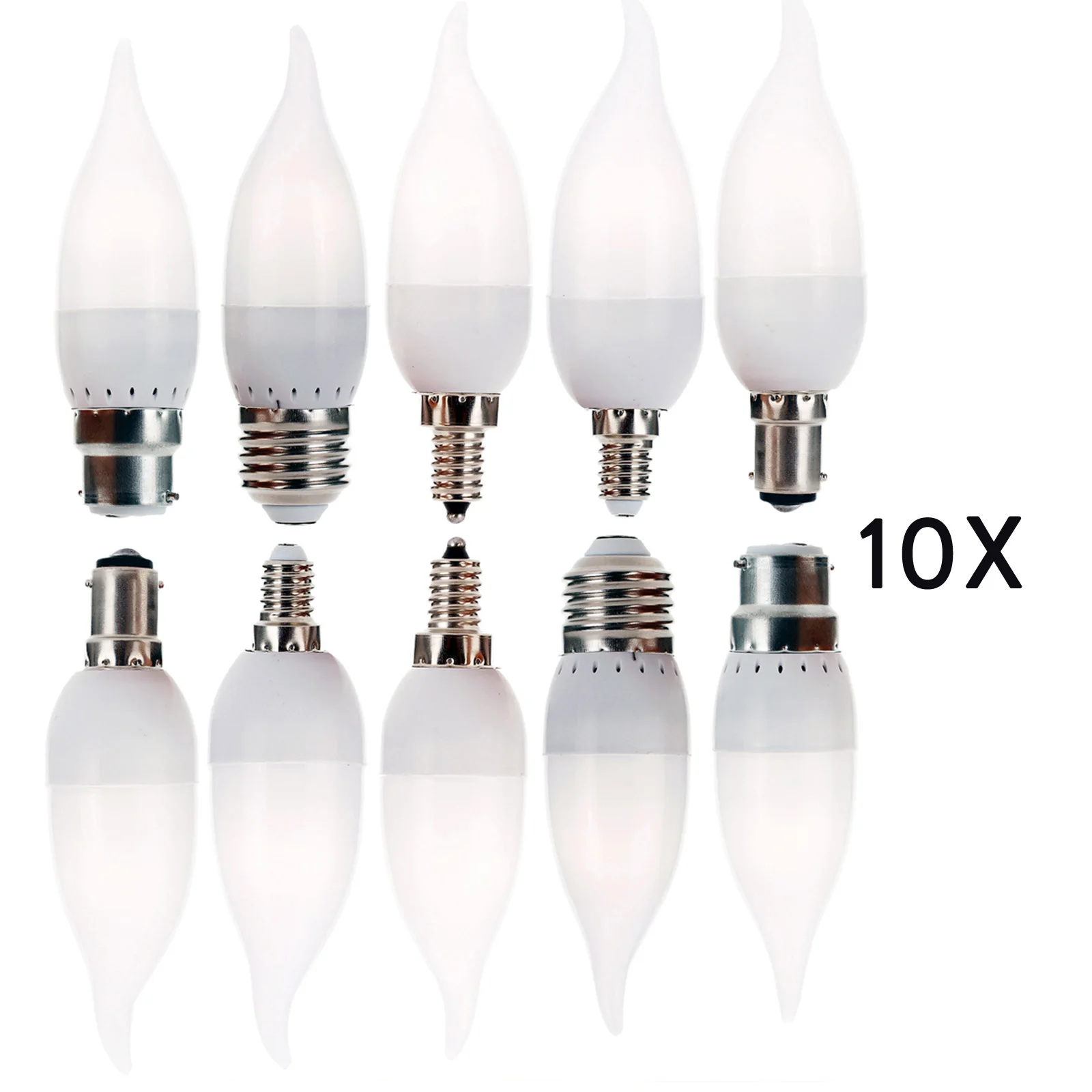 10х светодиодная лампочка для люстры с пламенем 3 Вт E12 E14 B22 E27 свеча 2835 SMD