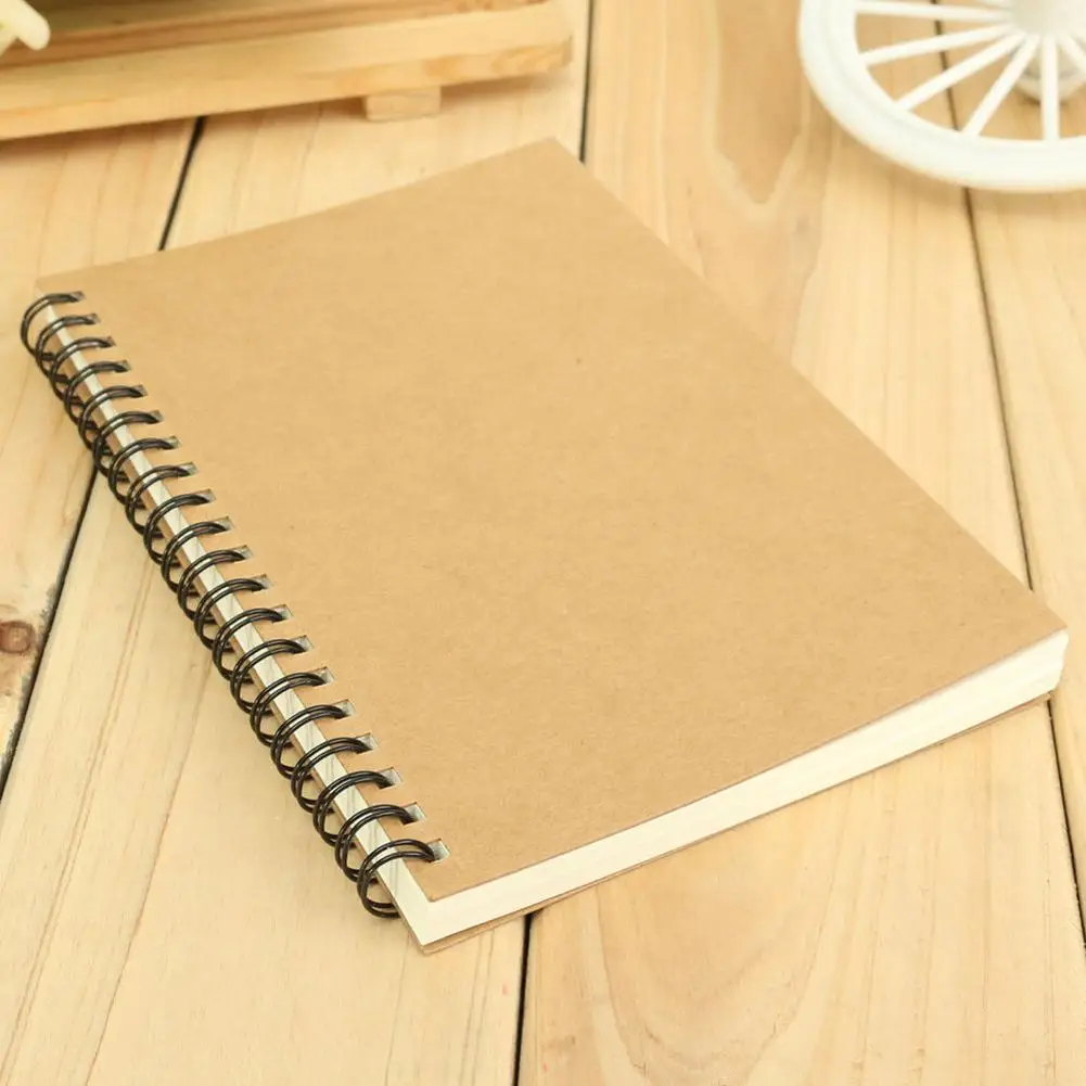 

2020 Retro Notebook Kraft Spiral Binding Blank Graffiti Sketchbook Notebook Graduation Gift caderno inteligente ежедневник