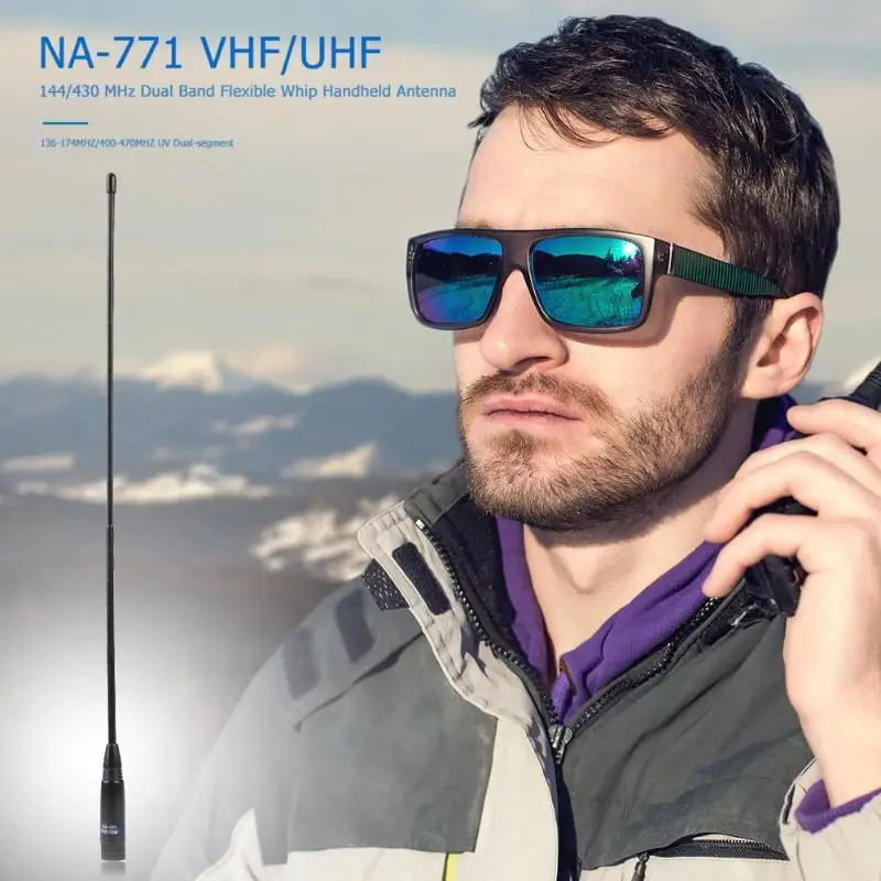 NA 771 pcs Мужская антенна VHF/UHF 144/430MHz черная простая и долговечная дБи 10 Вт для