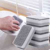 5pcs scouring pad dish cloth sponges double side kitchen cleaning brushes household washing sponge pads wipe cleaning tools