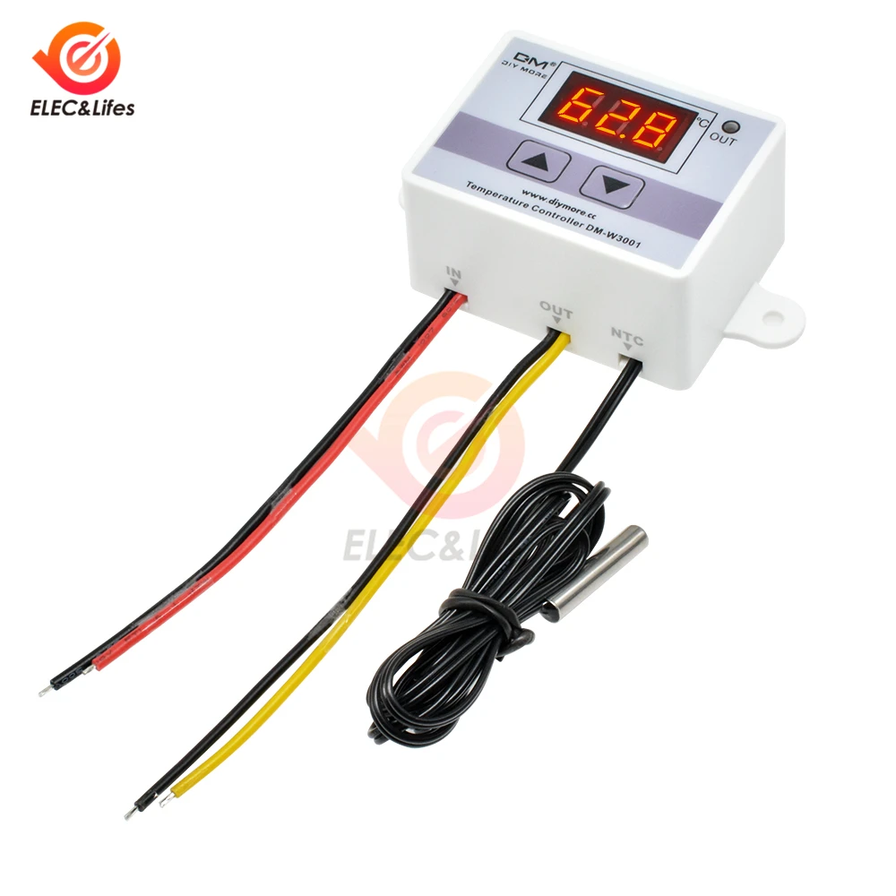 AC110V 220V W3001 XH-W3001 цифровой термостат для контроллер температуры для инкубатора DC 12V 24V терморегулятор тестер температуры
