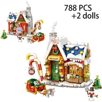 new 788pcs candy christmas house model small building blocks educational childrens toys new year gifts