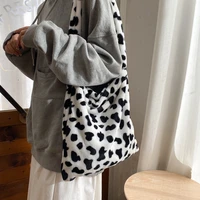 elegant design cow pattern women tote handbags casual large capacity ladies shoulder bag simple fashion female messenger bags