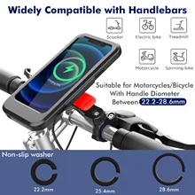 Waterproof Bike Motorcycle Phone Holder Charger Bracket Wireless Charging  Fit  Riding Electric 3 Locks Stable