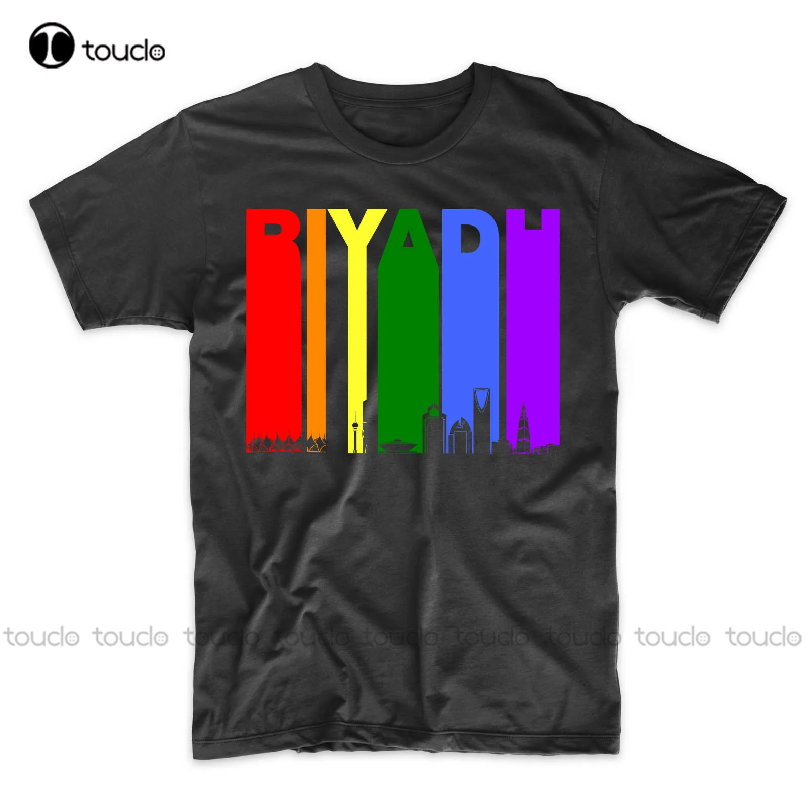 

Riyadh Saudi Arabia Skyline Rainbow Lgbt Gay Pride Newest Fashion Men Harajuku Funny Tee Shirts Casual Printed Tee