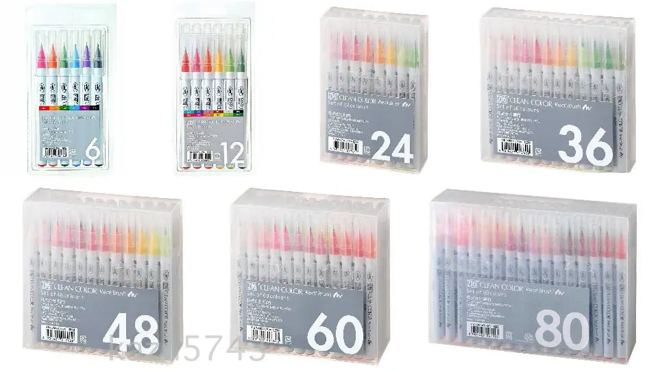 Kuretake ZIG чистый цвет настоящий набор кистей RB 6000AT 4VA 4VB 4VC 4VD 12VA 24V 36V 48V 60V