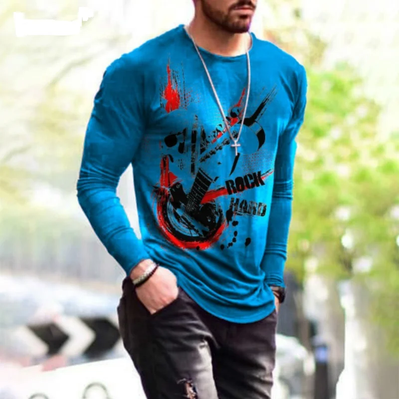 

Men's clothing is basically fashionable 3D printed T-shirt, long-sleeved casual pullover T-shirt, 2021 new cool clothing