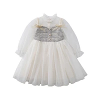 for girls lace bow tie long sleeve princess dress party birthday girl costume autumn fashion korean kids dresses kids clothes