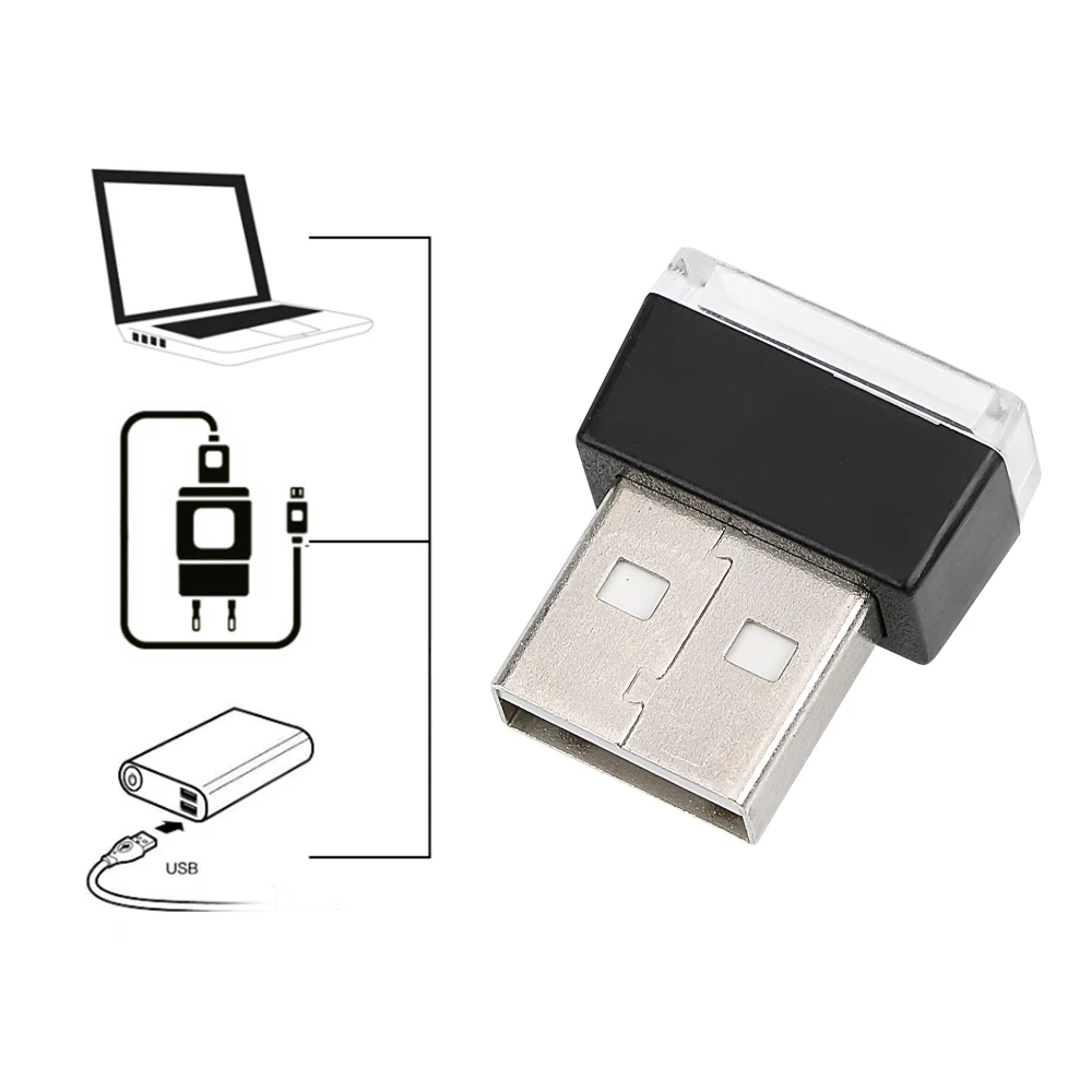 Универсальная автомобильная атмосферная Светодиодная лампа с USB для Mitsubishi ASX