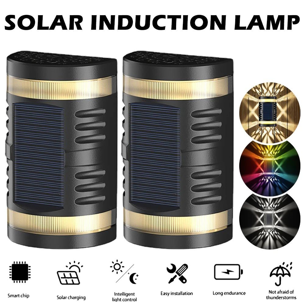 

LED Wall Lamp Solar Powered Wireless Waterproof Outdoor Wall Light with Photosensitive System for Garden Wall Yard Porch